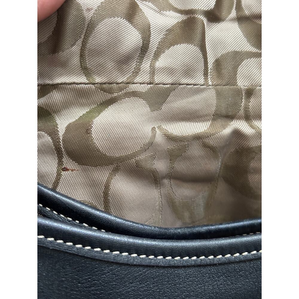 Vintage Coach Front Flap Soho Crossbody Black Leather Convertible Shoulder Hobo - Picture 8 of 11